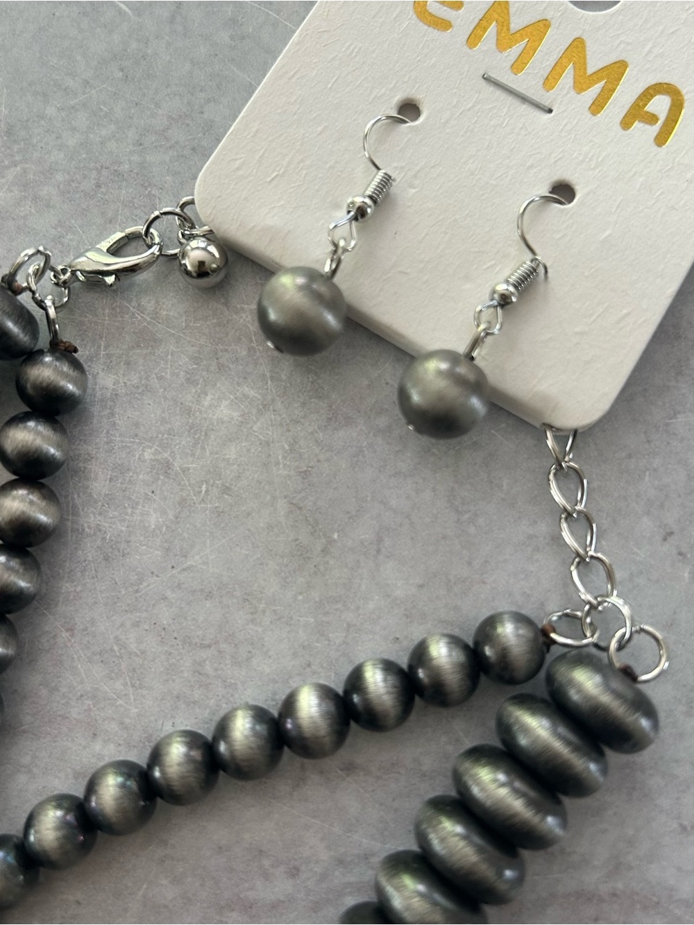 EMMA Layered Squash Blossom Necklace and Earrings Set, NEW - Picture 5 of 6